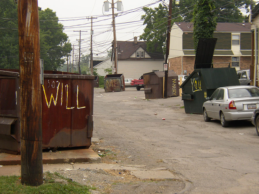 Dumpster marriage proposal